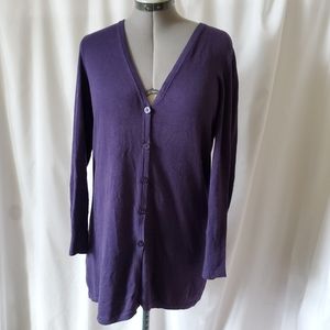 Ann Taylor Button Down Purple Cardigan Sweater